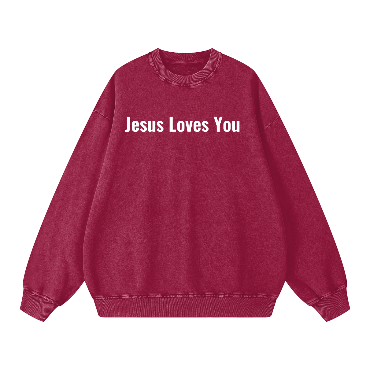 Jesus Loves You Snow Washed Oversized Sweatshirt