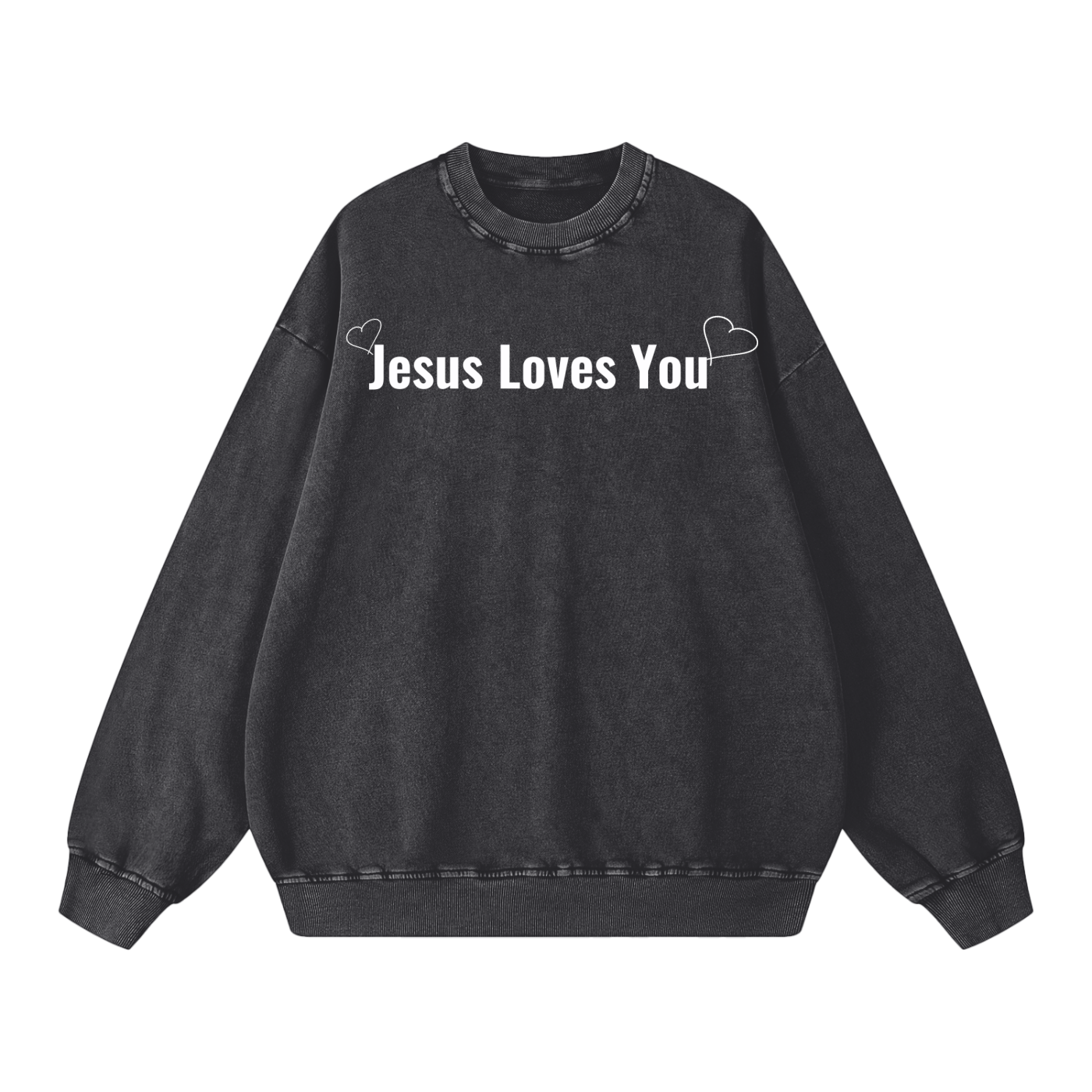 Jesus Hearts You Snow Washed Oversized Sweatshirt