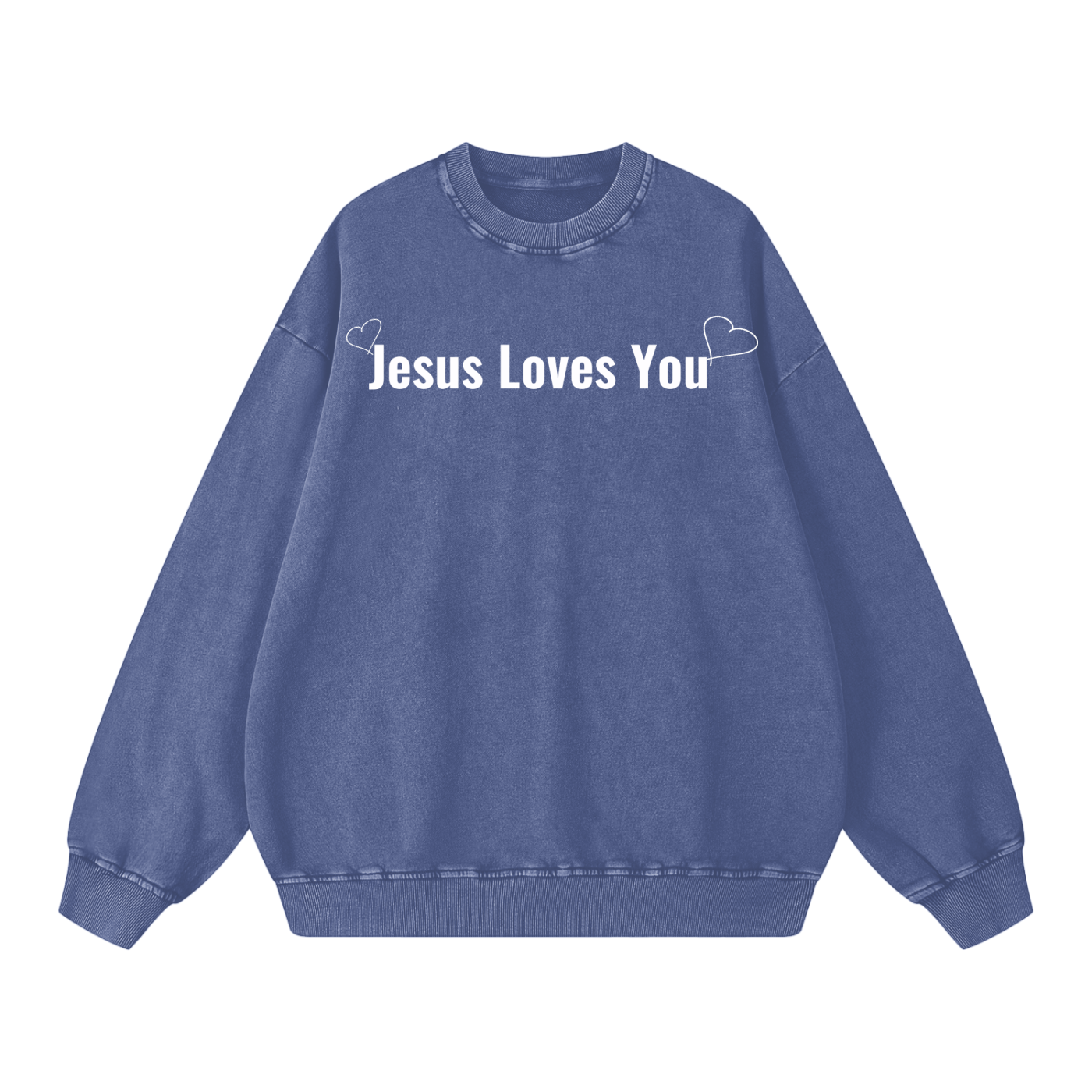 Jesus Hearts You Snow Washed Oversized Sweatshirt