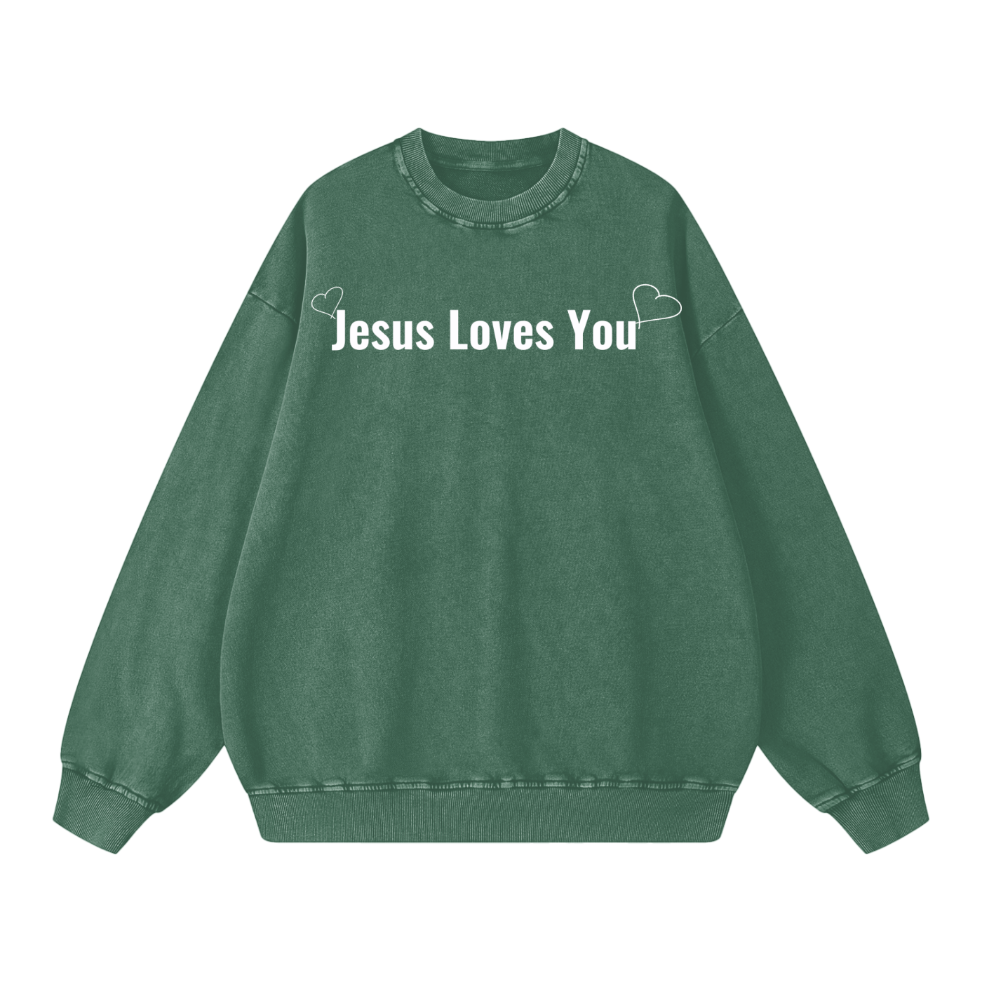 Jesus Hearts You Snow Washed Oversized Sweatshirt