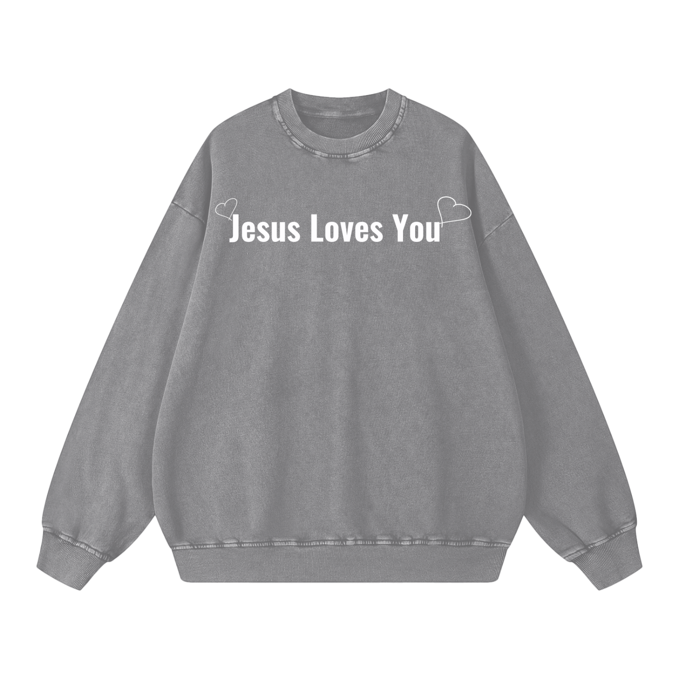 Jesus Hearts You Snow Washed Oversized Sweatshirt