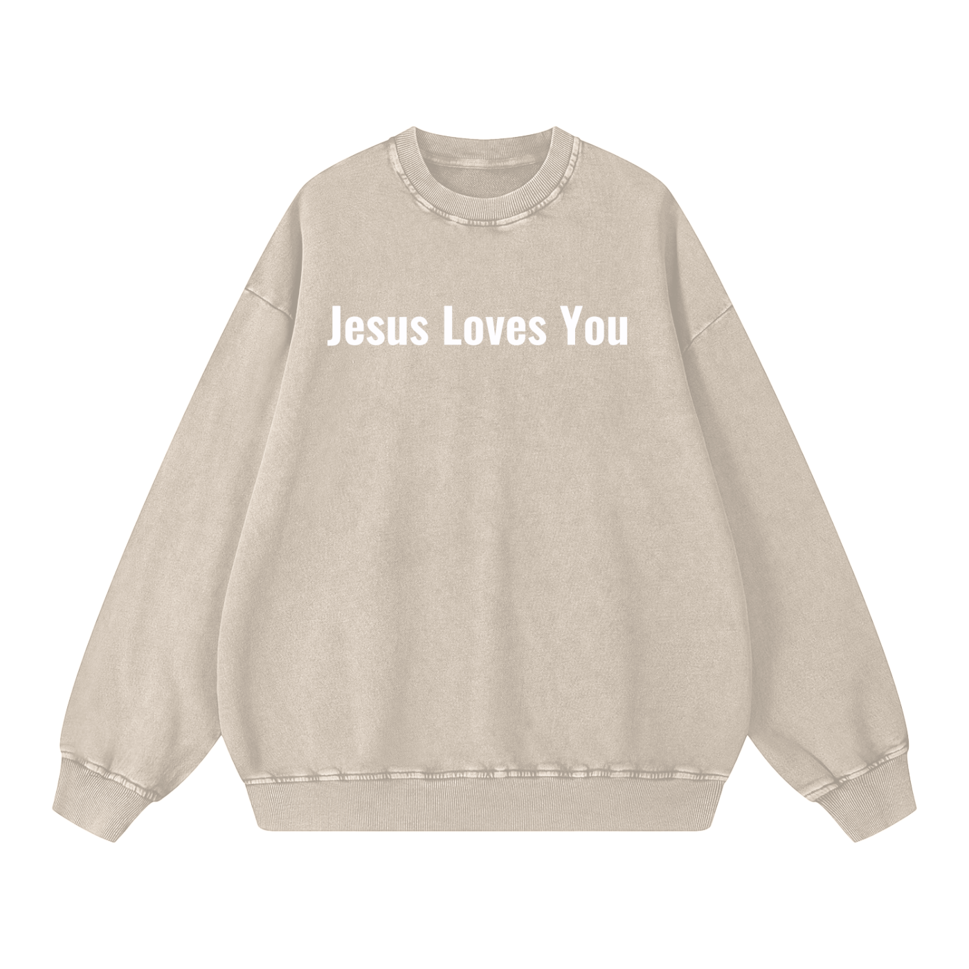Jesus Loves You Snow Washed Oversized Sweatshirt