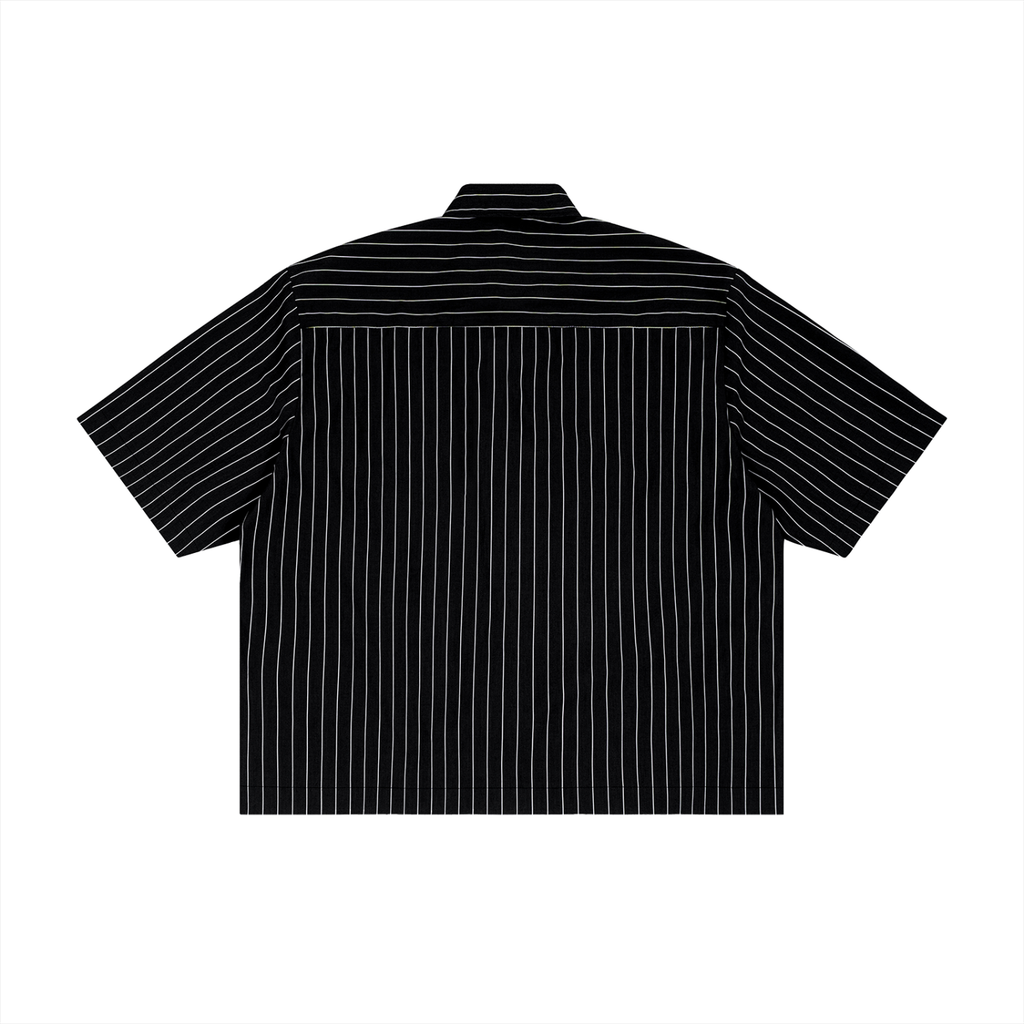 Striped Boxy Button-Up Shirt