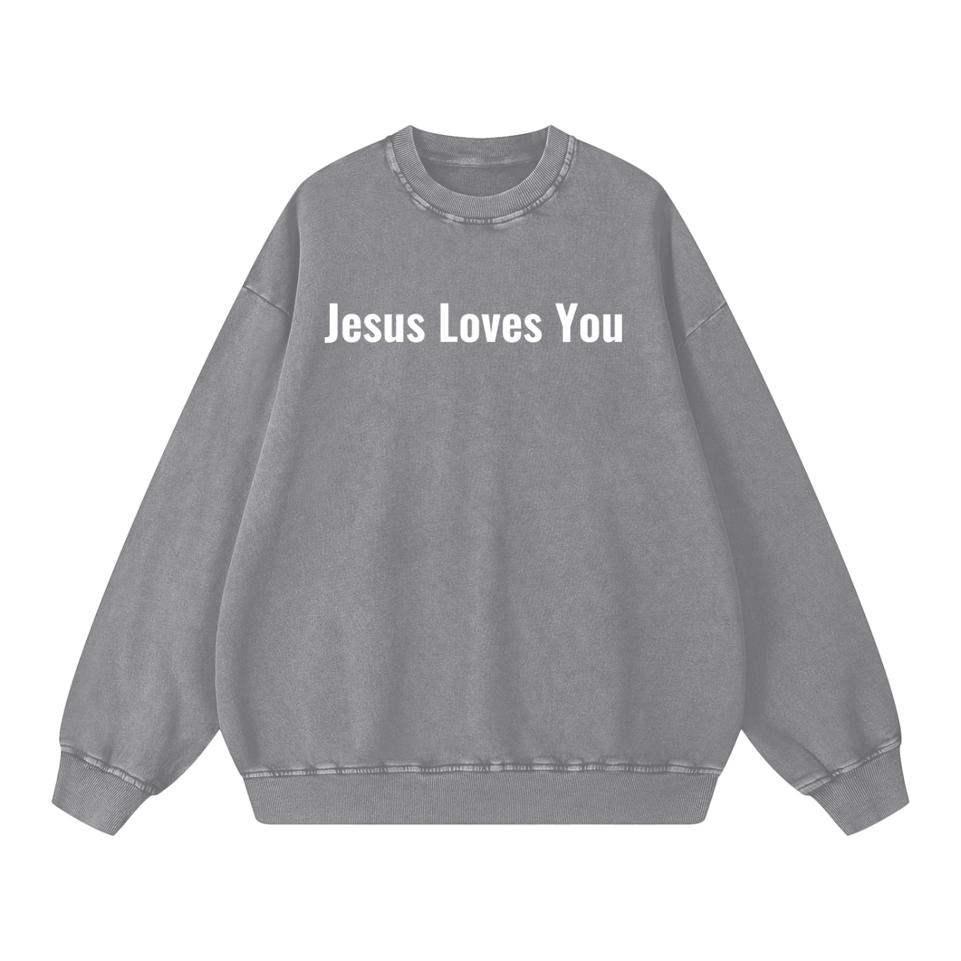 Jesus Loves You Snow Washed Oversized Sweatshirt
