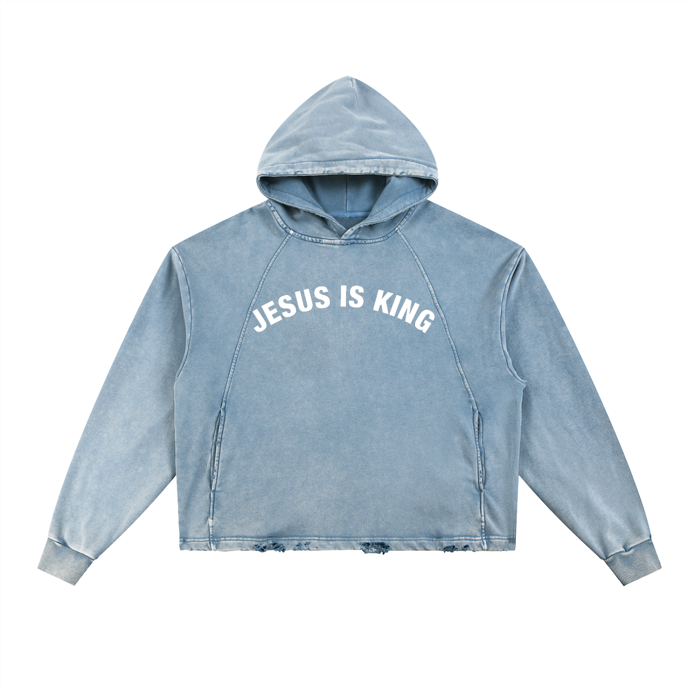 Jesus Is King vintage Frayed Hoodie