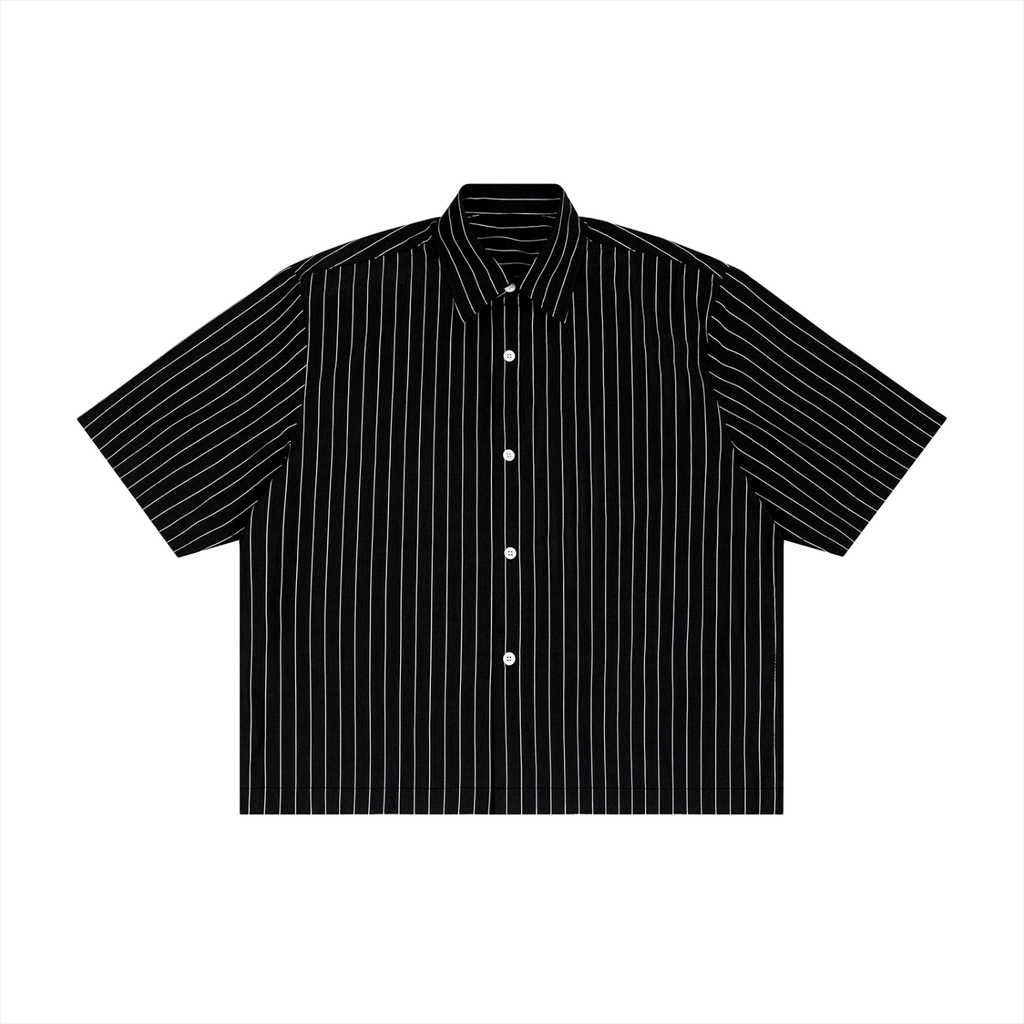 Striped Boxy Button-Up Shirt