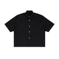 Striped Boxy Button-Up Shirt