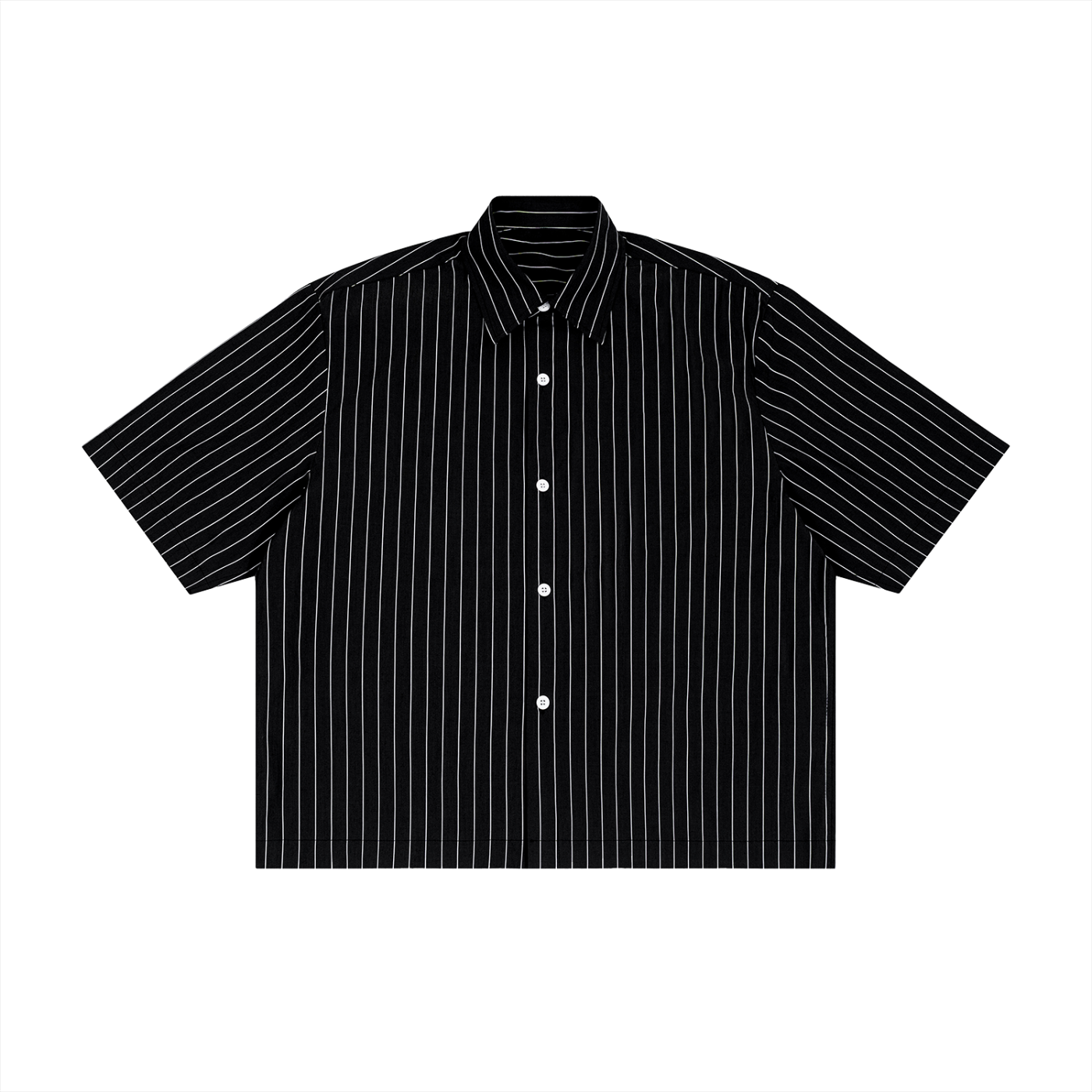 Striped Boxy Button-Up Shirt