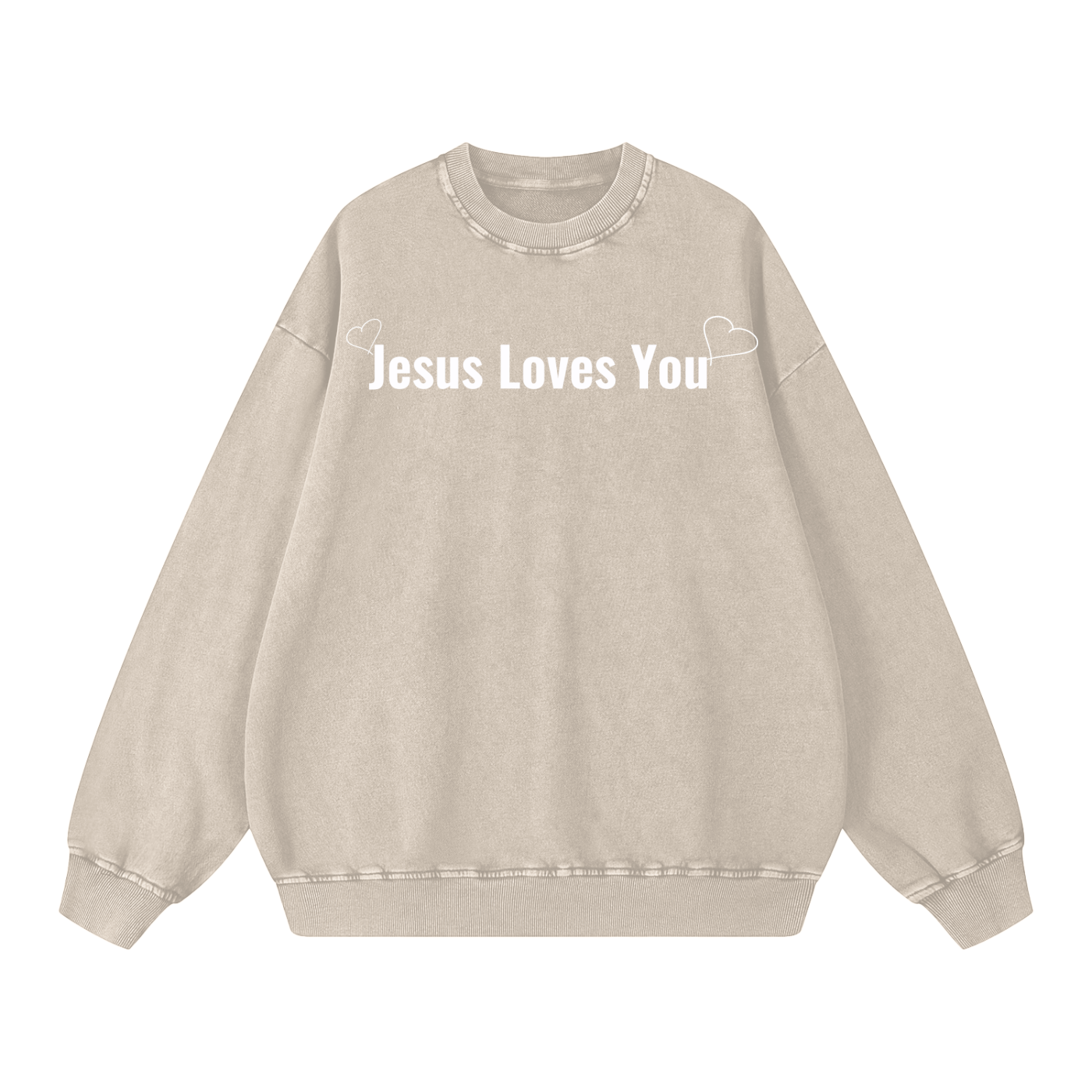 Jesus Hearts You Snow Washed Oversized Sweatshirt