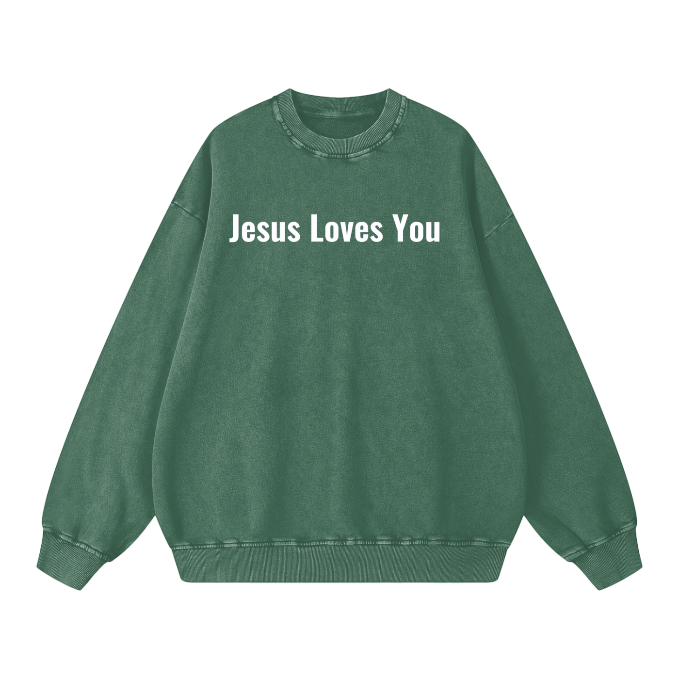 Jesus Loves You Snow Washed Oversized Sweatshirt