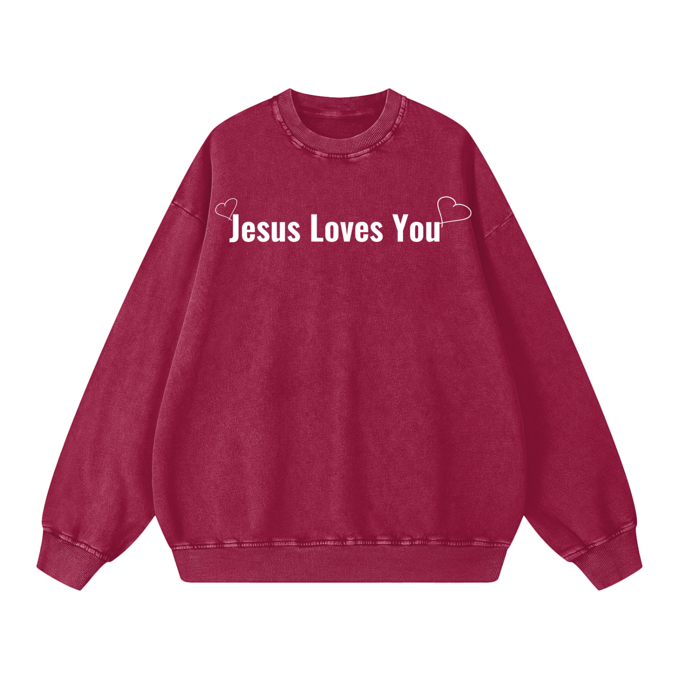 Jesus Hearts You Snow Washed Oversized Sweatshirt