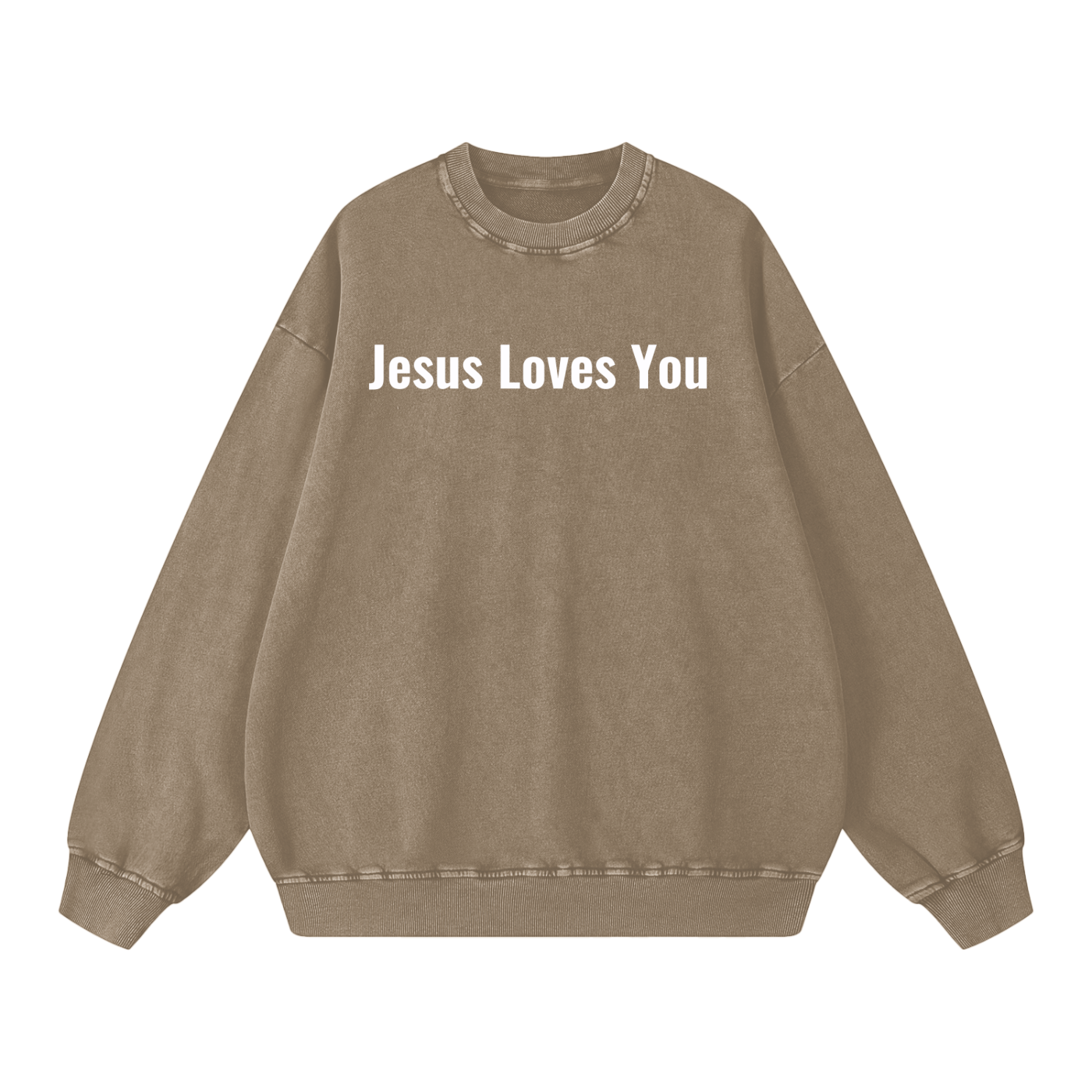 Jesus Loves You Snow Washed Oversized Sweatshirt