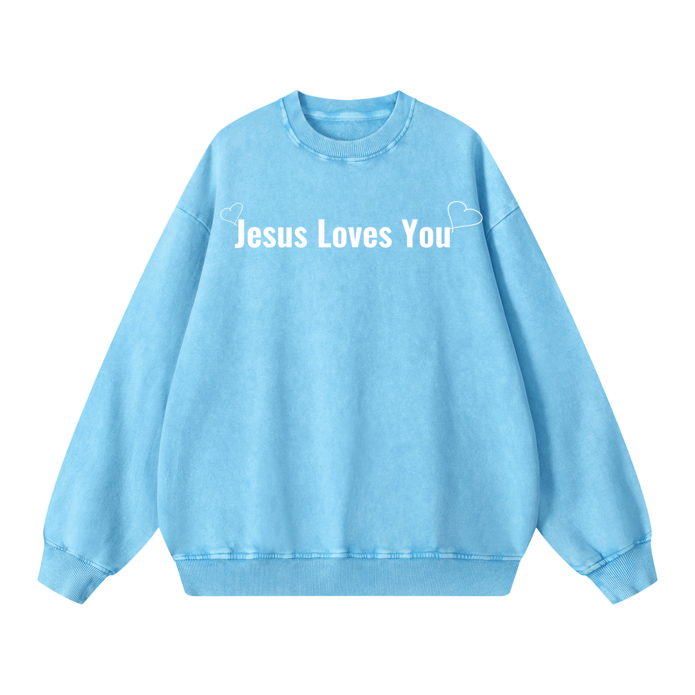 Jesus Hearts You Snow Washed Oversized Sweatshirt