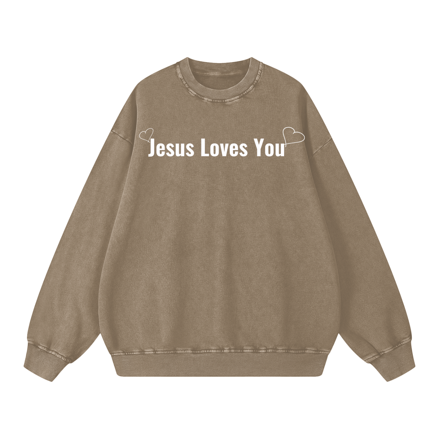 Jesus Hearts You Snow Washed Oversized Sweatshirt
