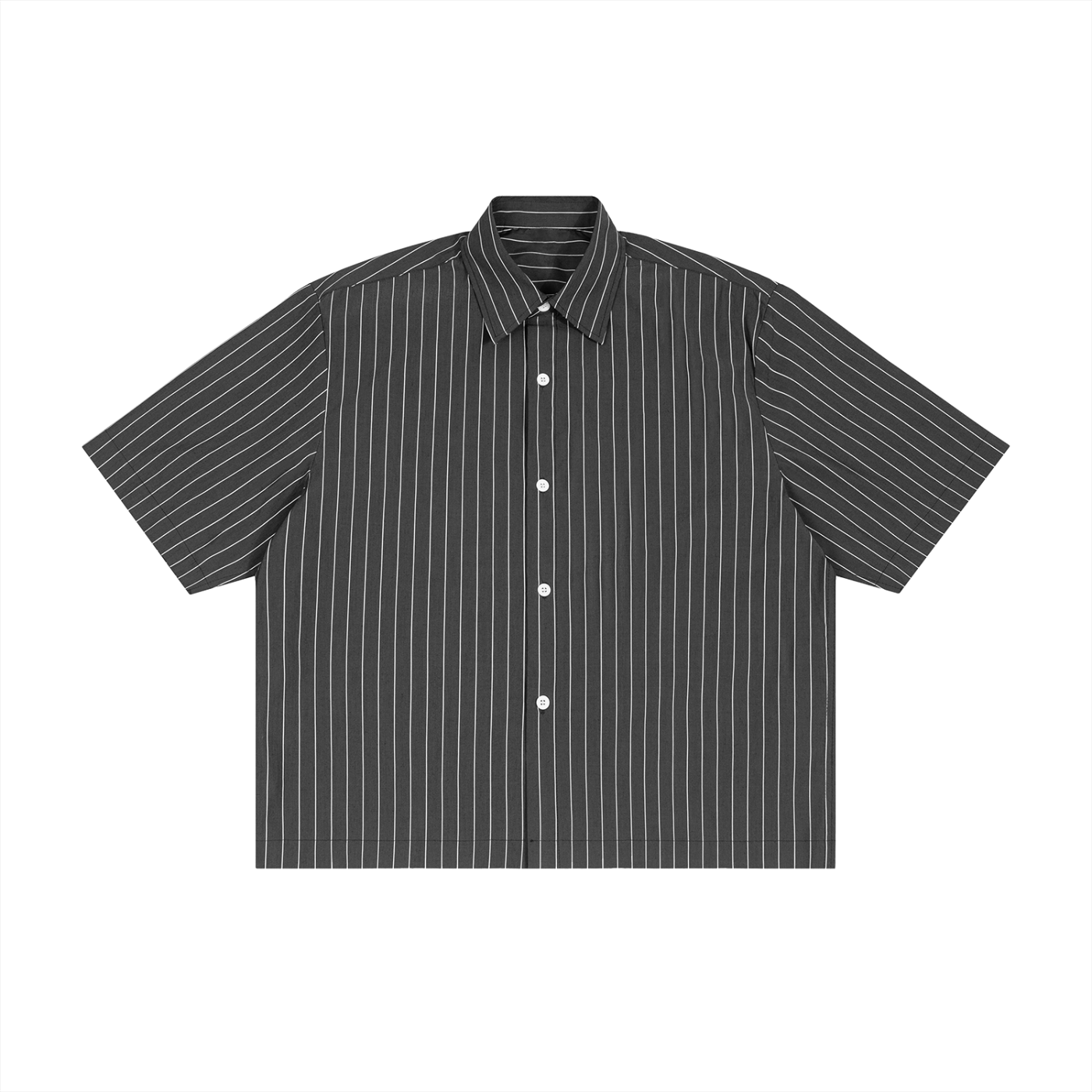 Striped Boxy Button-Up Shirt