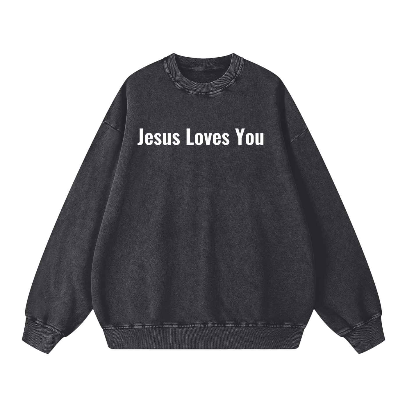 Jesus Loves You Snow Washed Oversized Sweatshirt