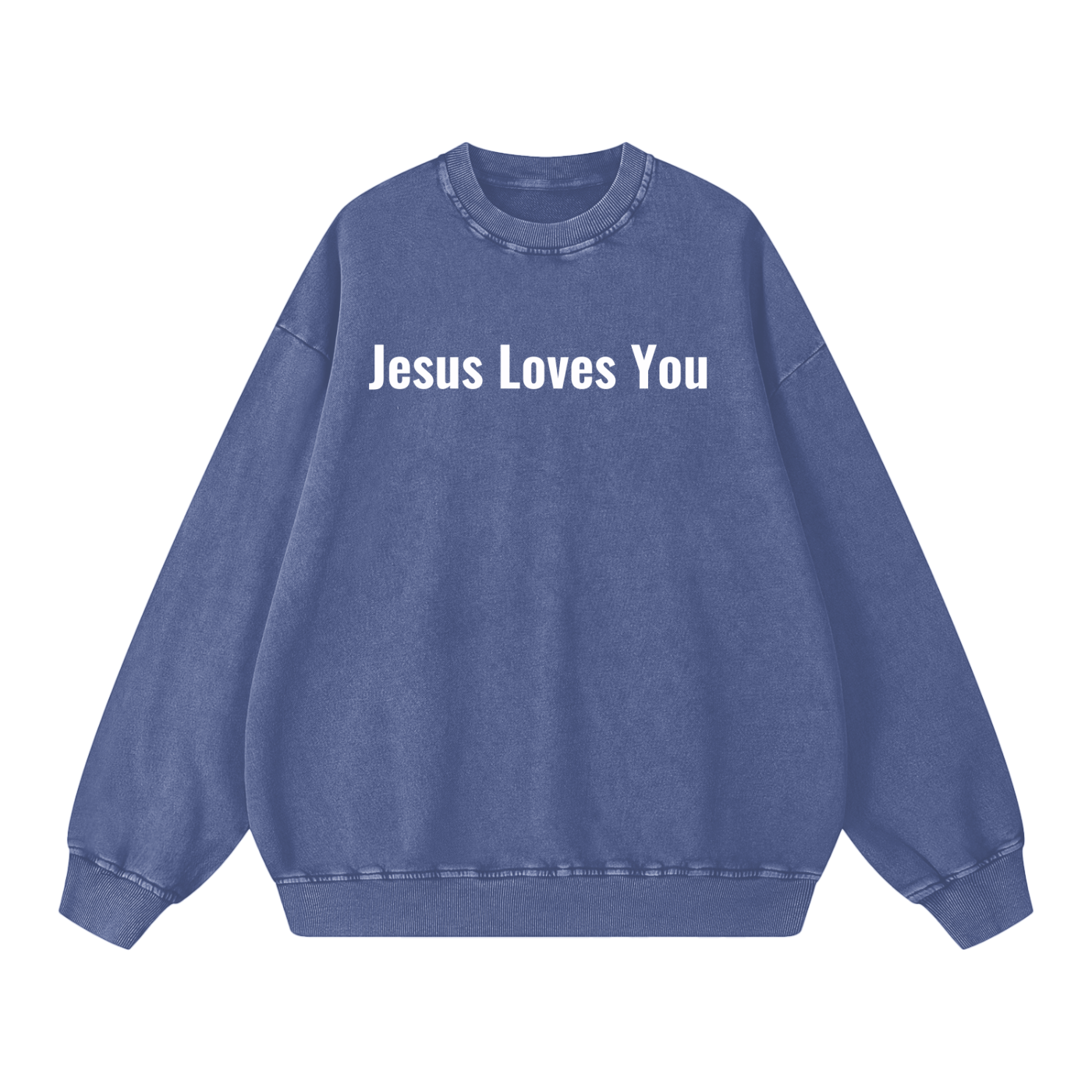 Jesus Loves You Snow Washed Oversized Sweatshirt