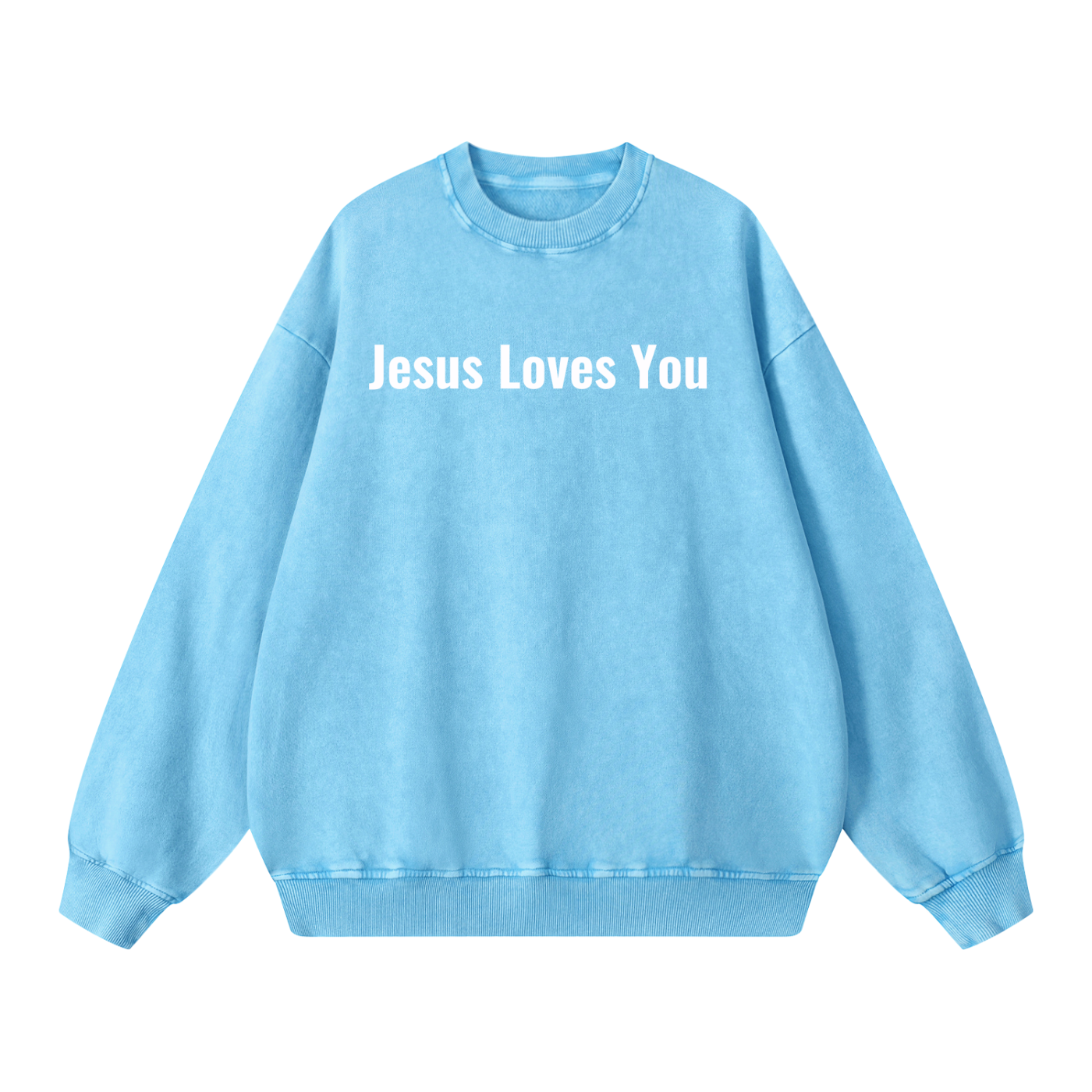 Jesus Loves You Snow Washed Oversized Sweatshirt