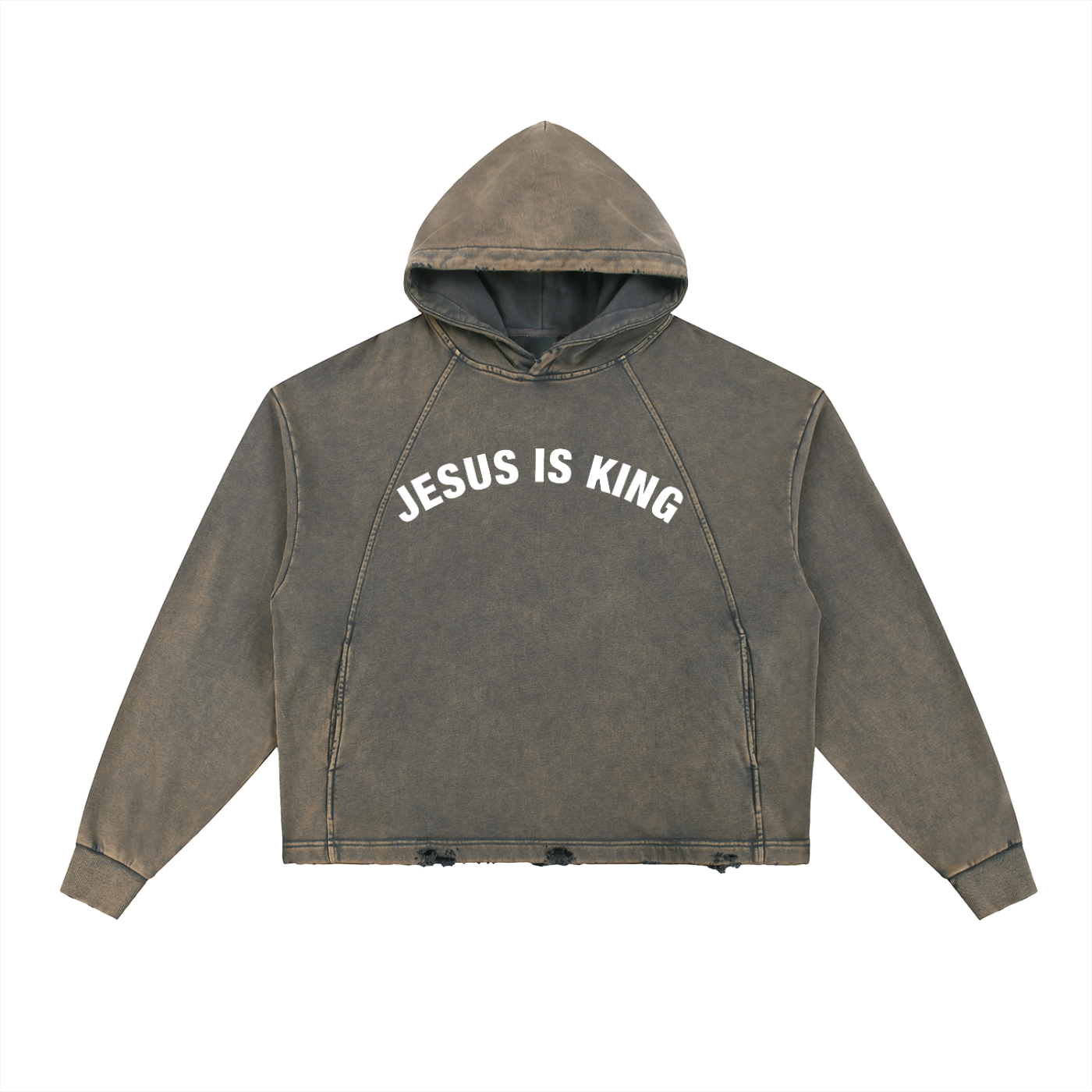 Jesus Is King vintage Frayed Hoodie