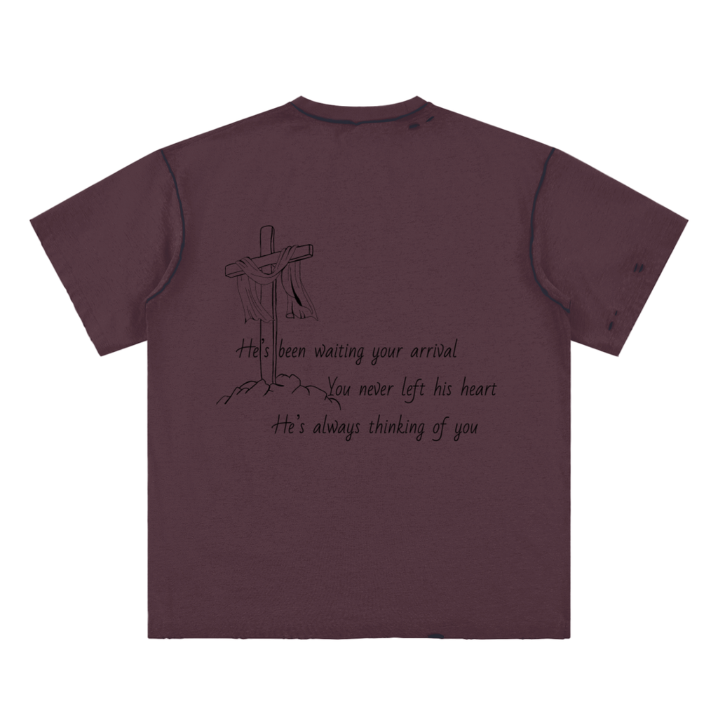 His Love Frayed Reversible T-shirt