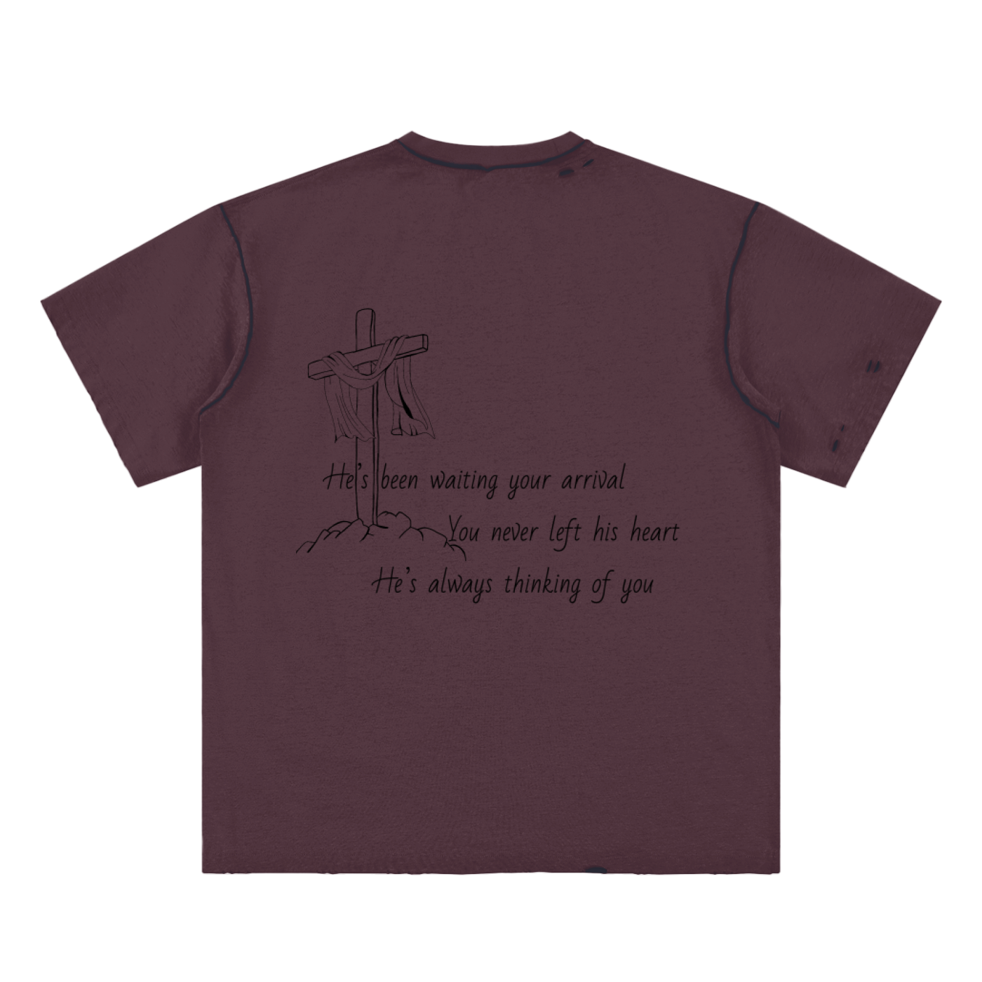 His Love Frayed Reversible T-shirt