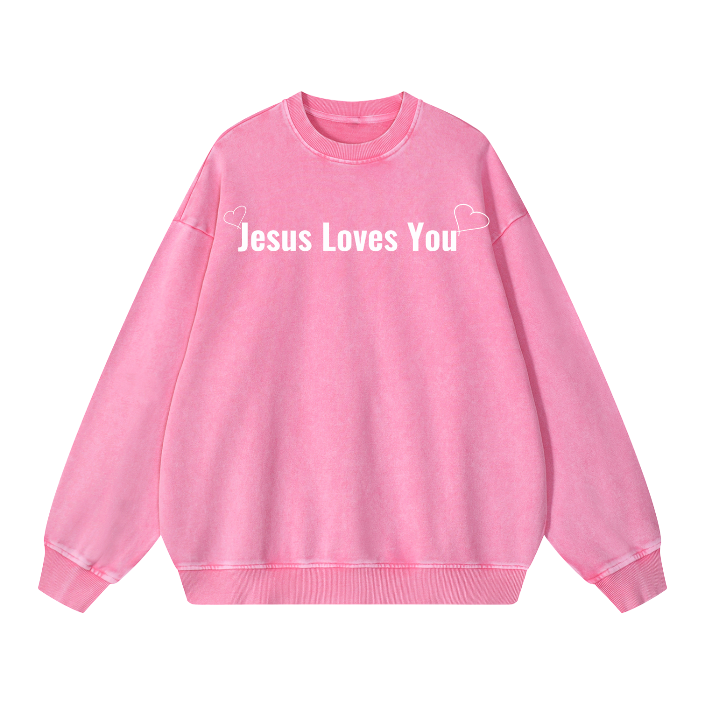 Jesus Hearts You Snow Washed Oversized Sweatshirt